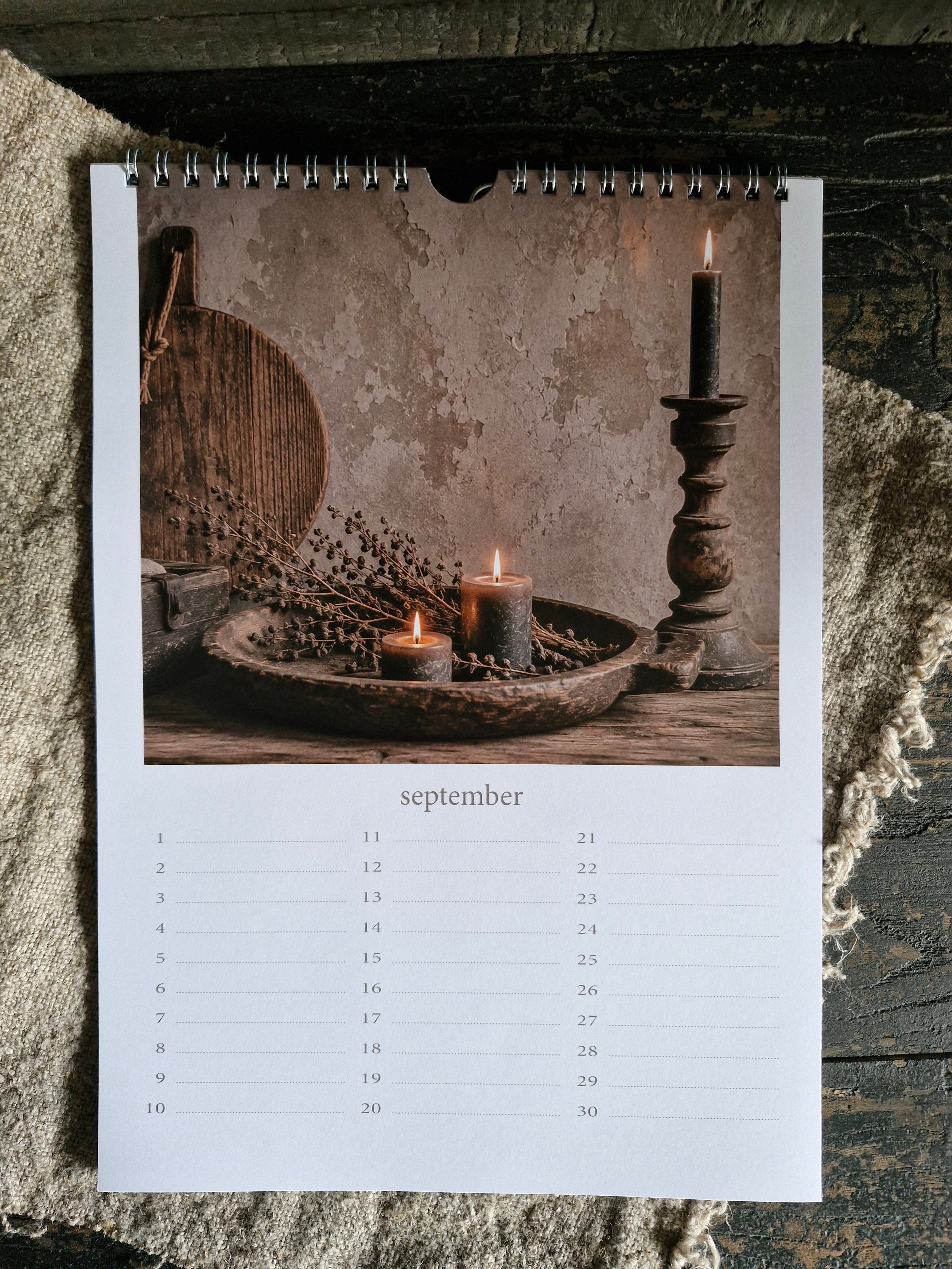 Kalender. Doorkijk raam